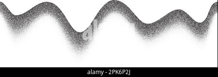 Stumpfer Hintergrund mit Rauschgradienten. Berglandschaft mit Sandkorn. Gepunkteter Grunge-Effekt mit Farbübergang. Abstrakte Vektorwellendarstellung. Stock Vektor