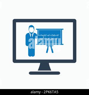 Symbol für Online-Lernen. Flache Vektor-EPS. Stock Vektor