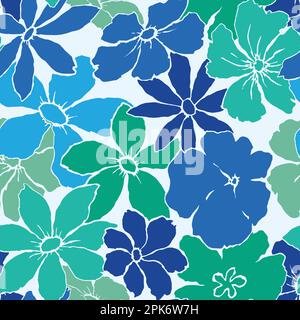 Abstraktes, nahtloses Blumenmuster. Hintergrund der Vektordarstellung Stock Vektor