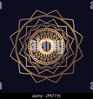 Mandala Vector-Design mit luxuriösem goldenem Muster Stock Vektor