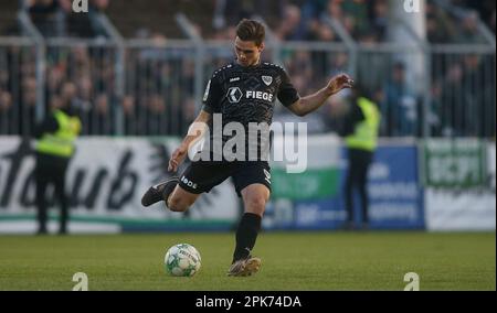 Rodinghausen, Deutschland. 05. April 2023. firo: 05.04.2023 Fußball, Fußball, Saison der regionalen Liga, erste Liga 2022/2023, SV Rodinghausen - SC Preussen Munster, SCP, Preussen Münster 2:2 Thomas Kok, Single Action Credit: dpa/Alamy Live News Stockfoto