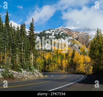 US Highway 550 über Red Mountain Pass, Colorado, USA Stockfoto