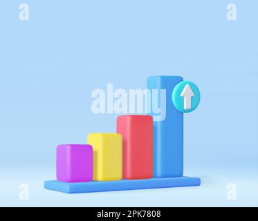 3D Strategiekonzept für Balkendiagramme für Unternehmen Stock Vektor