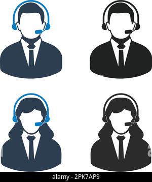 Symbolgruppe für Kundenhilfe. Flache Vektor-EPS. Stock Vektor