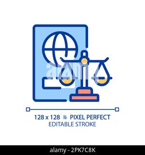Einwanderungsrecht Pixel Perfect RGB-Farbsymbol Stock Vektor