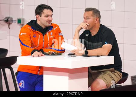 EINDHOVEN, NIEDERLANDE - 6. APRIL: Arno Kamminga am 1. Tag der Eindhoven Qualifikation treffen sich am 6. April 2023 im Pieter van den Hoogenband Zwemstadion in Eindhoven, Niederlande (Foto: Joris Verwijst/BSR Agency) Stockfoto