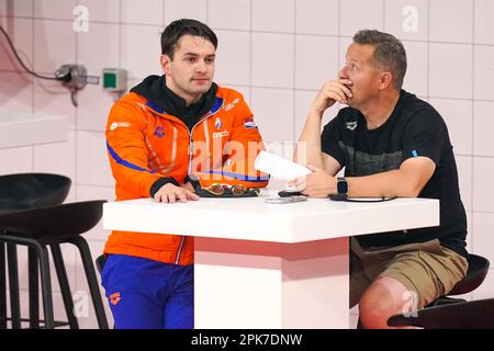 EINDHOVEN, NIEDERLANDE - 6. APRIL: Arno Kamminga am 1. Tag der Eindhoven Qualifikation treffen sich am 6. April 2023 im Pieter van den Hoogenband Zwemstadion in Eindhoven, Niederlande (Foto: Joris Verwijst/BSR Agency) Stockfoto