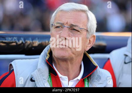 ARCHIVFOTO: Marcelo LIPPI wird am 11. April 2023 75 Jahre alt, Marcello LIPPI (ITA, Coach Guangzhou), Einzelbild, Abgeschnittenes Einzelmotiv, Porträt, Porträt, Porträt. Guangzhou Evergrande FC-Atletico Mineiro 2-3 Fußball FIFA Club Weltmeisterschaft 2013/Spiel für 3. Platz am 21. Dezember 2013 in Marrakesch/Marokko. Stockfoto