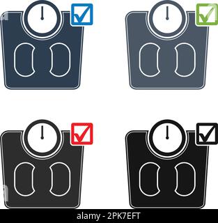 Symbolsatz „Idealgewicht“. Flache Vektor-EPS. Stock Vektor