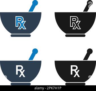 Mörser und Stößel. Flache Vektor-EPS. Stock Vektor