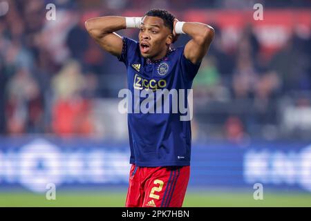 05-04-2023: Sport: Feyenoord gegen Ajax (KNVB Cup) ROTTERDAM, NIEDERLANDE - APRIL 5: Jurrien Timber (Ajax) während des Spiels KNVB Cup Feyenoord Rotterdam Stockfoto