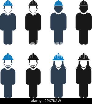Symbolgruppe Für Worker. Flache Vektor-EPS. Stock Vektor