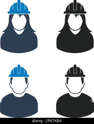 Symbolgruppe Für Worker. Flache Vektor-EPS. Stock Vektor