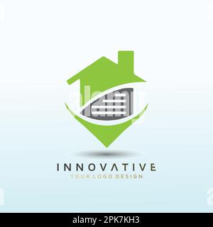 Logo für Pin Point Inventories Immobilien Stock Vektor
