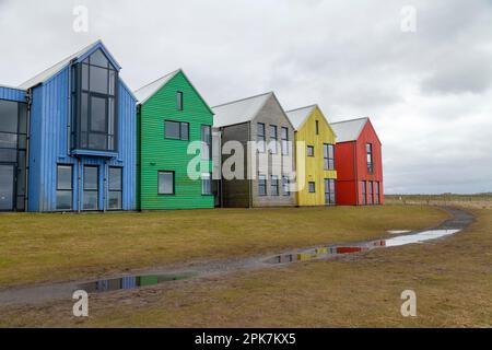 Farbenfrohe Häuser im John O'Groats - Caithness, Schottland Stockfoto