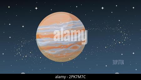 Jupiter-Planet. Sammlungsplaneten des Sonnensystems Stock Vektor