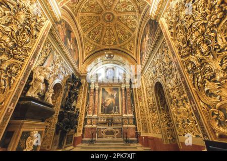 Das Innere des St. John's Co-Cathedral in Valletta, Malta Stockfoto