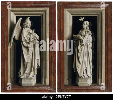 Die Verkündigungsdiptych zwischen ca. 1433 und ca. 1435 von Jan van Eyck Stockfoto