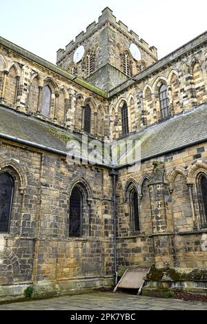 Hexham, Northumberland, England, Großbritannien. Hexham Abbey (Kirche der Augustinischen Priory von St. Andrew - c1170-1250 - Norman) Stockfoto