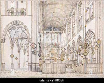 Das Innere der Kirche St. Lawrence (Groote Kerk oder große Kirche) in Alkmaar, 1661 1661 von Pieter Jansz. Saenredam Stockfoto