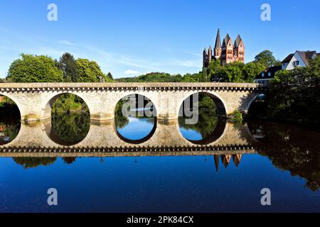 Limburger Dom, Alte Brücke, Limburg an der Lahn, Hessen, Deutschland Stockfoto