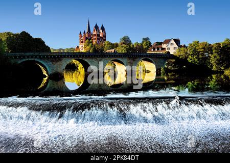 Limburger Dom, Alte Brücke, Limburg an der Lahn, Hessen, Deutschland Stockfoto