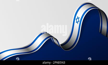 Hintergrund der israelischen Bandflagge. Auswirkungselement für die Verwendung, die Sie daraus machen möchten. Stock Vektor