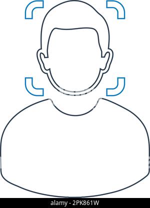 Liniensymbol für biometrische Gesichtserkennung. Bearbeitbare Vektor-EPS. Stock Vektor