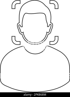 Liniensymbol für biometrische Gesichtserkennung. Bearbeitbare Vektor-EPS. Stock Vektor