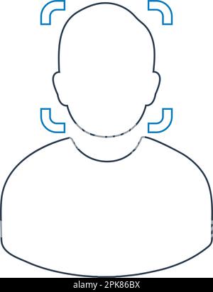 Liniensymbol für biometrische Gesichtserkennung. Bearbeitbare Vektor-EPS. Stock Vektor