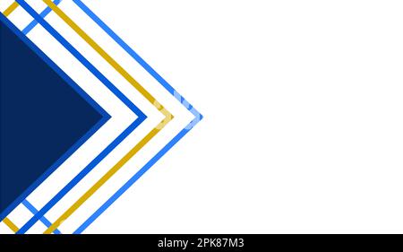 Geometrischer Hintergrund mit blau-gelben und marineblauen Streifen. Stockfoto
