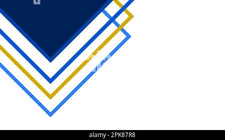 Geometrischer Hintergrund mit blau-gelben und marineblauen Streifen. Stockfoto