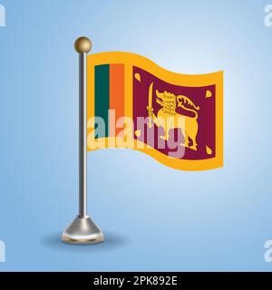 Sri Lanka ist eine vom Staatstisch kontrollierte Flagge. Nationales Symbol, Vektordarstellung Stock Vektor