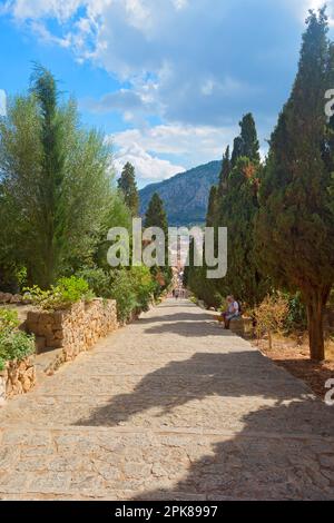 Mittelalterliches Dorf Pollencia auf Mallorca, Balearische Insel, Spanien Stockfoto