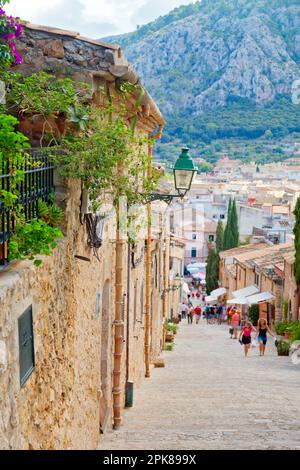 Mittelalterliches Dorf Pollencia auf Mallorca, Balearische Insel, Spanien Stockfoto