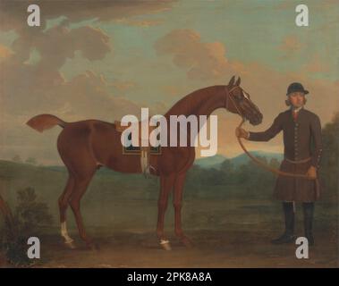 Der alte Fuchs wurde von einem Groom 1721 von James Seymour festgehalten Stockfoto