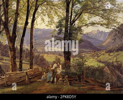 Blick auf Ischl 1838 von Ferdinand Georg Waldmuller Stockfoto