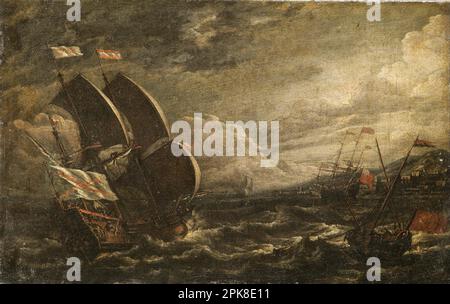 Ein Sturm auf See von 1664 bis 1686 von Laureys a Castro Stockfoto