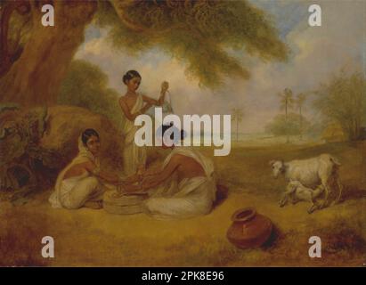 Grinding Corn zwischen 1792 und 1795 von Arthur William Devis Stockfoto