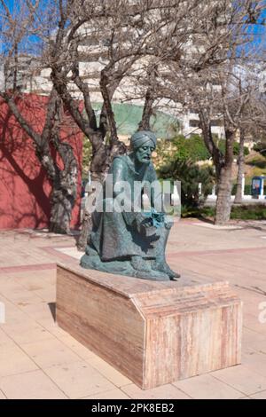 Benalmadena-Statue des Botanikers und Pharmakologen Ibn al-Baytar auf der Promenade Spanien Costa Del Sol Stockfoto