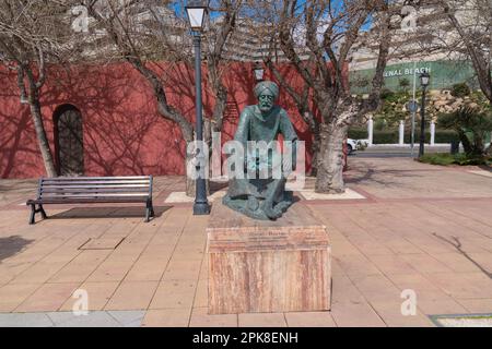 Benalmadena-Statue des Botanikers und Pharmakologen Ibn al-Baytar auf der Promenade Spanien Costa Del Sol Stockfoto