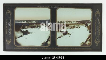 Winter, Niagarafälle, Table Rock, Canada Side 1855 bei Frederic und William Langenheim Stockfoto