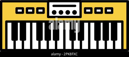 Musik, einfaches Tastatursymbol (Keyboardist), Vektordarstellung Stock Vektor