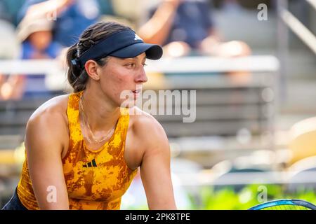 Charleston, SC, USA. 5. April 2023. (1) JESSICA PEGULA USA spielt bei der WTA Series für die Credit One Charleston Open in Charleston, SC, USA, gegen ANNA BLINKOVA. Jessica gewinnt 6:2, 6:0. (Kreditbild: © Walter G. Arce Sr./ZUMA Press Wire) NUR REDAKTIONELLE VERWENDUNG! Nicht für den kommerziellen GEBRAUCH! Stockfoto