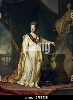 Portrait von Katharina II., der Legislatistin im Tempel der Göttin der Gerechtigkeit 1783 von Dmitry Levitsky Stockfoto