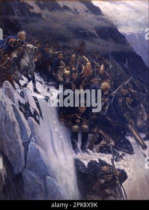 Suvorov Crossing the Alps in 1799 1899 von Vasily Surikov Stockfoto