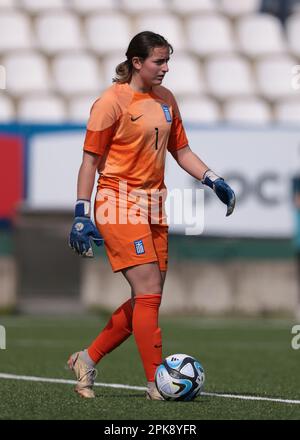 Vercelli, Italien, 5. April 2023. Angeliki Griva aus Griechenland während des UEFA-Meisterschaftsspiels U19 im Stadio Silvio Piola, Vercelli. Der Bildausdruck sollte lauten: Jonathan Moscrop/Sportimage Stockfoto