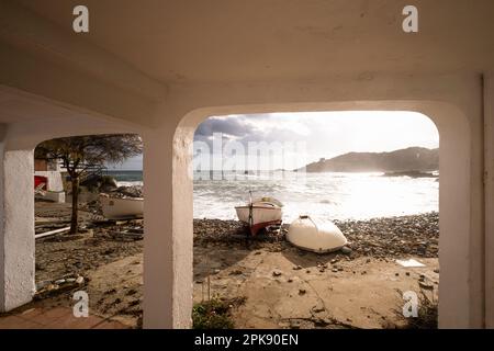 Mediterrane Landschaft an der Costa Brava an der Küste der Provinz Gerona in Katalonien Spanien Stockfoto