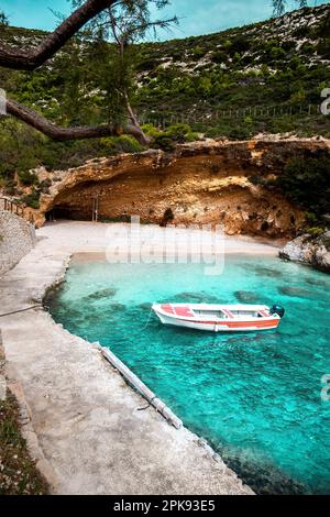 Sandstrand auf Zakynthos, Strand Porto Vromi Stockfoto