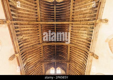 England, Kent, Penshurst, Penshurst Place und Gardens, Holzdecke in der Baron's Hall Stockfoto